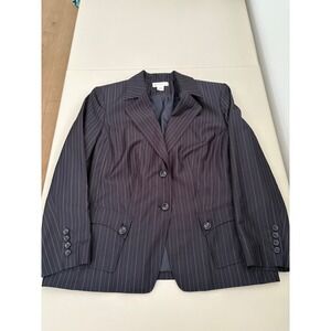 Worthington Women's‎ BLK Pinstripe Business Career Blazer Jacket Office  Preppy